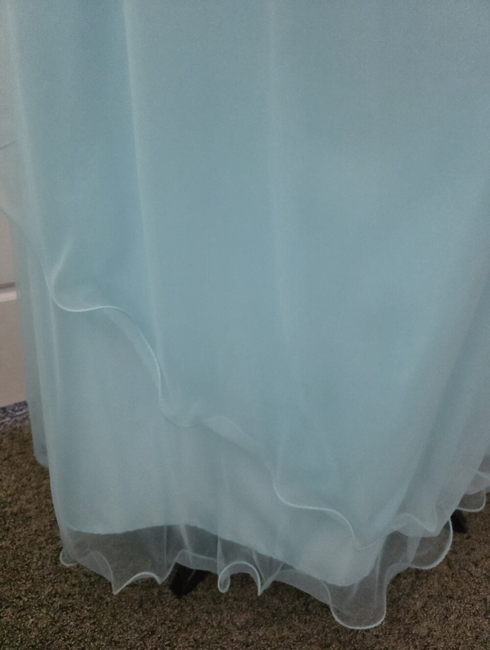 Blue A-line Chiffon Spaghetti Strap Formal Dress - Picture 6 of 7